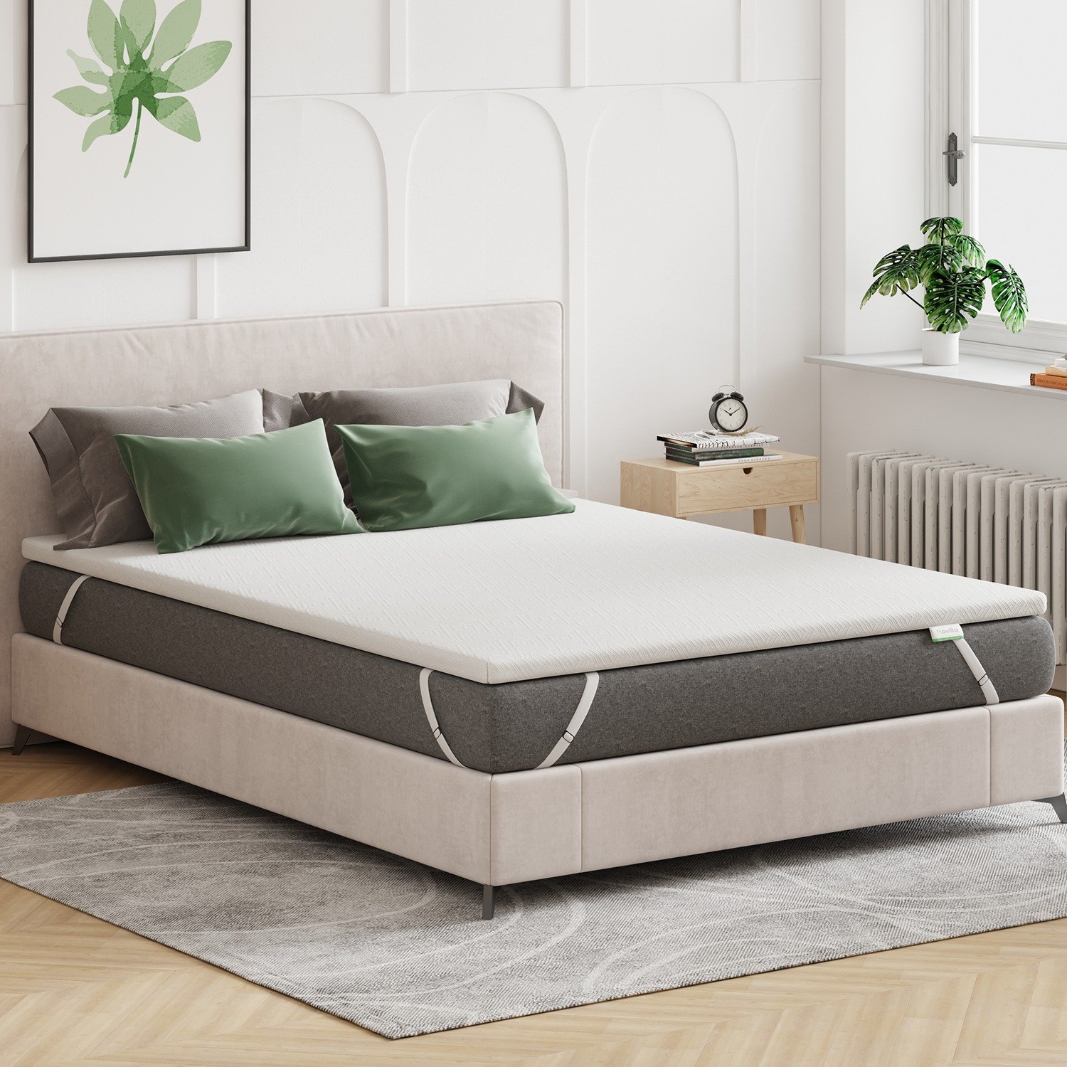 Soft Queen Mattress Topper with Breathable Bamboo